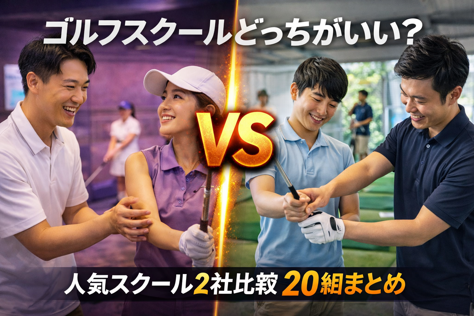 ゴルフスクールどっちがいい？人気スクール2社比較20組まとめ【2026最新】